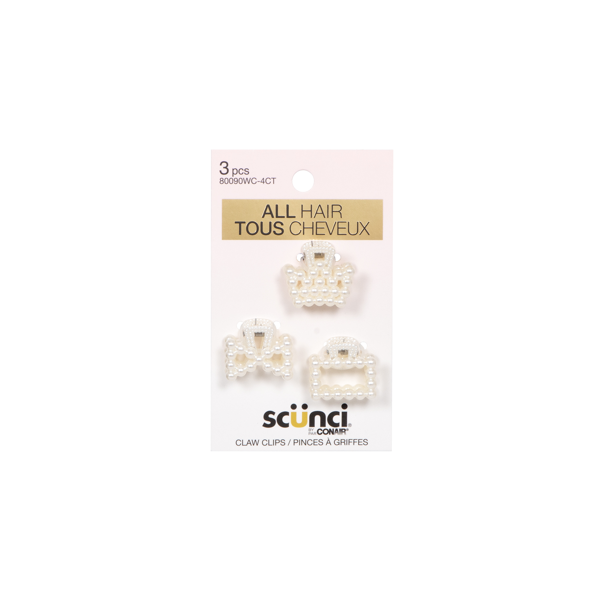 Paquet de 3 mini griffes avec perles Scünci, , small